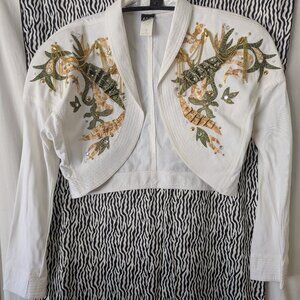 Vintage Cropped Alligator Embroidered Jacket Women's 8